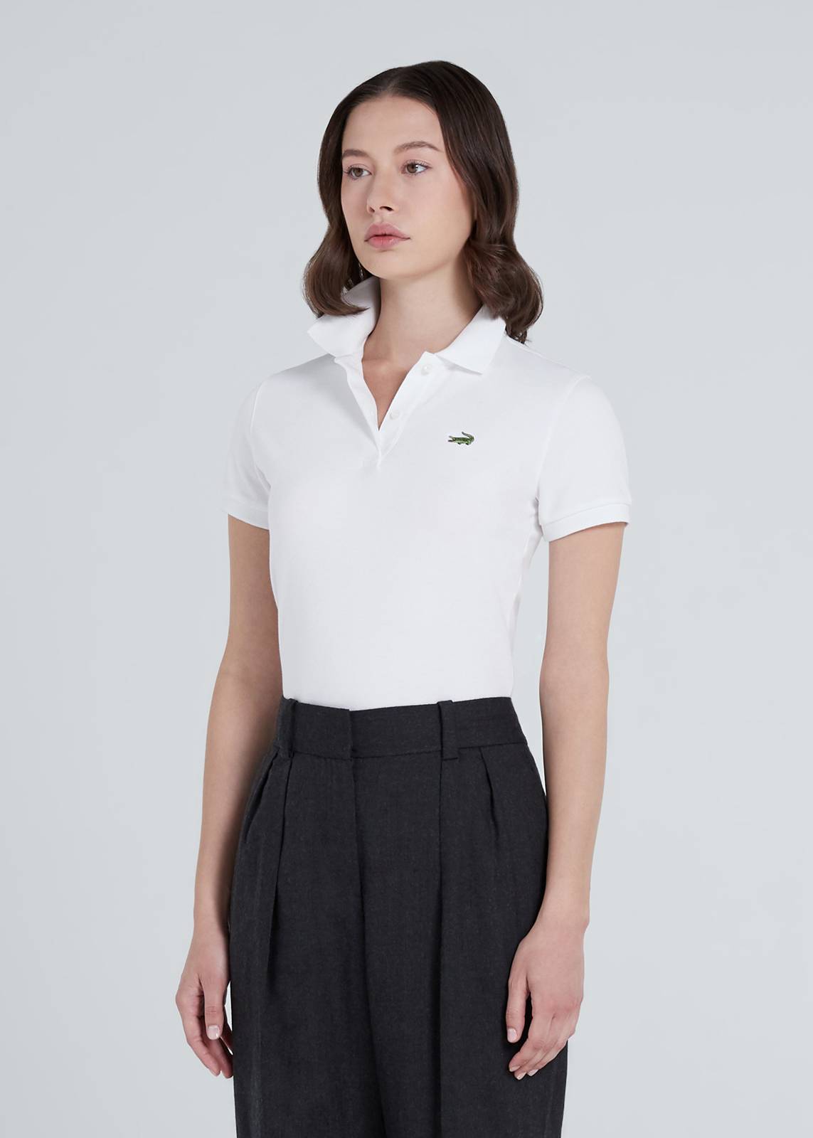WHITE WOMEN POLO SHIRT WITH EMBROIDERY