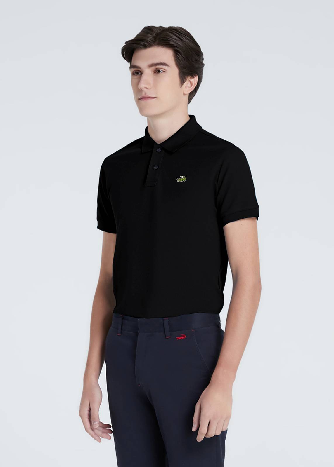 Mens slim fit black polo hotsell