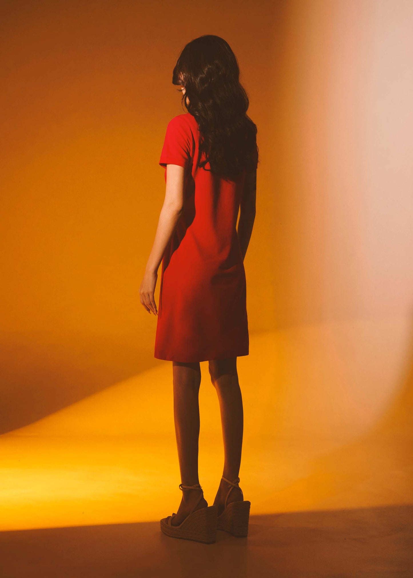 LAVA RED ATHLETIC LENGTH DRESS