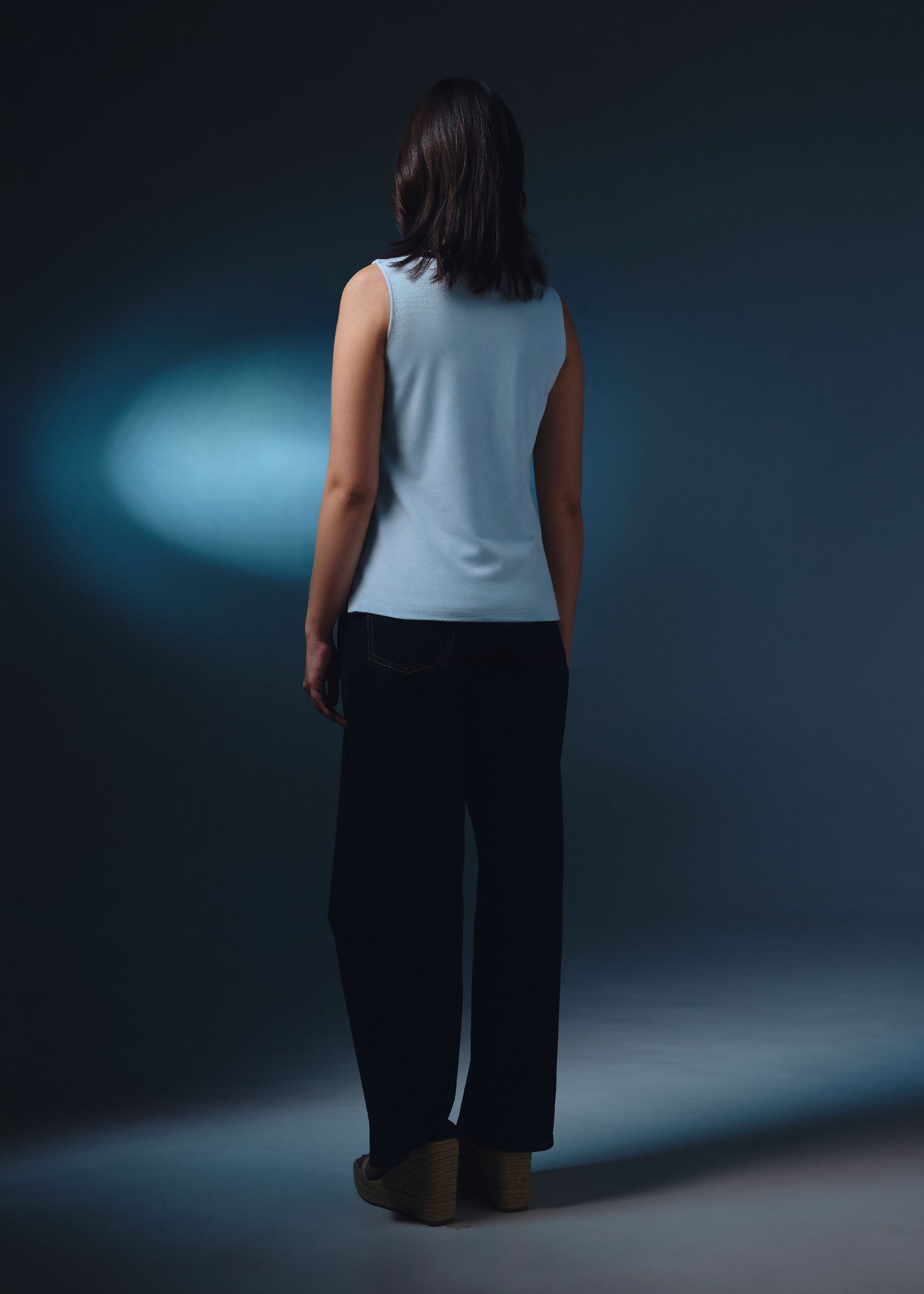 WHITE WOMEN TAPERED FIT SLEEVELESS POLO WITH EMBROIDERY