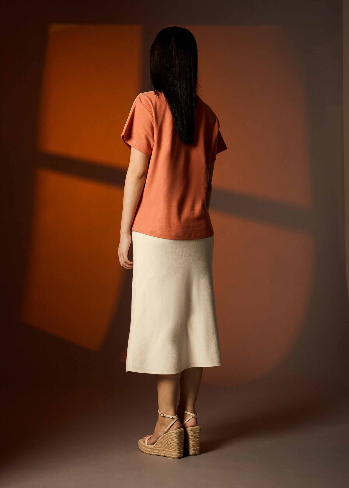 BRANDIED MELON OVERSIZED WOMEN POLO WITH EMBROIDERY