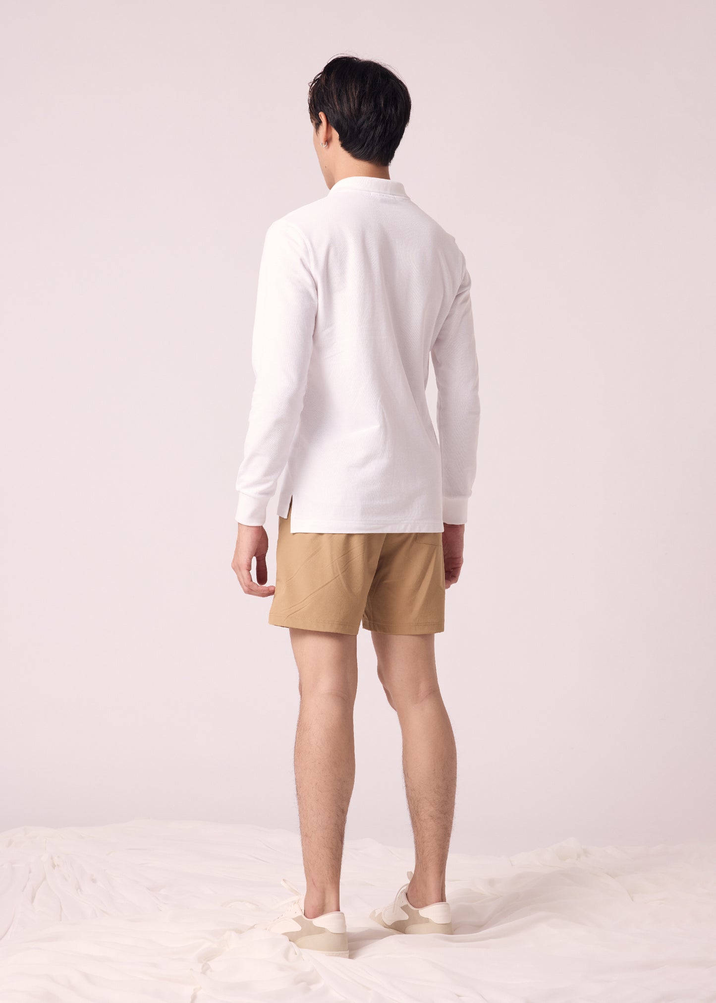 CLOUD DANCER CUSTOM FIT LONG SLEEVE POLO SHIRT