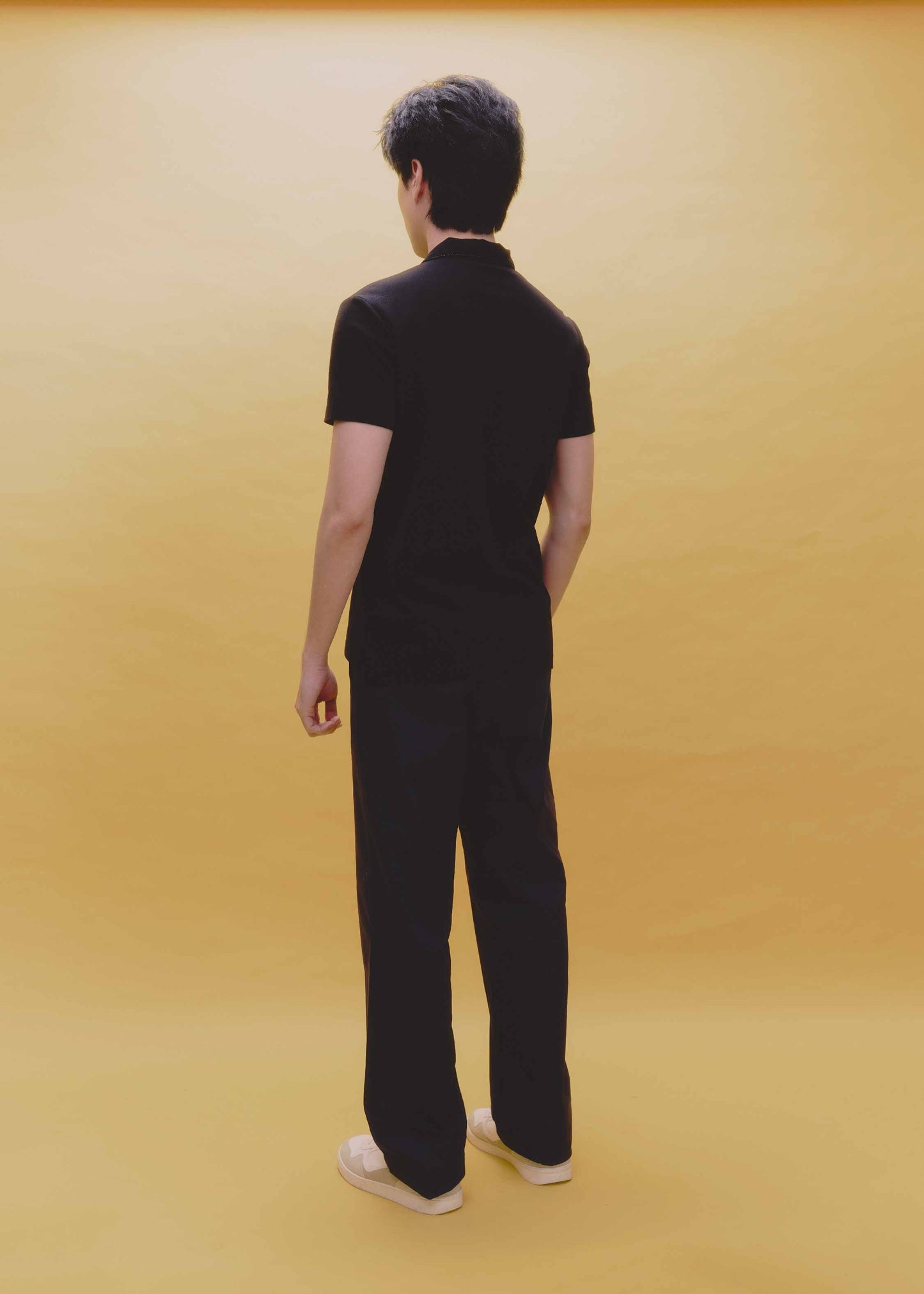 BLACK CUSTOM FIT POLO SHIRT
