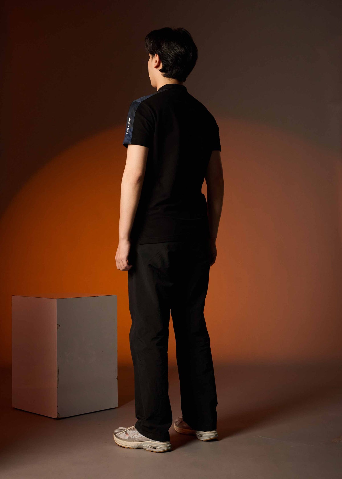 BLACK BOMBER COLLAR CUSTOM FIT POLO SHIRT
