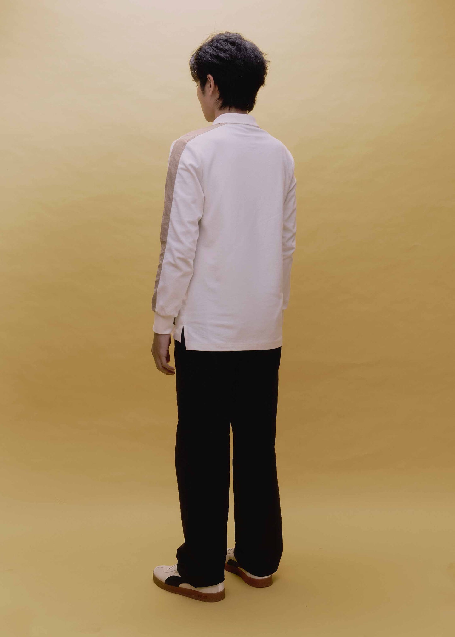 COLOUR BLOCK CUSTOM FIT LONG SLEEVE POLO SHIRT