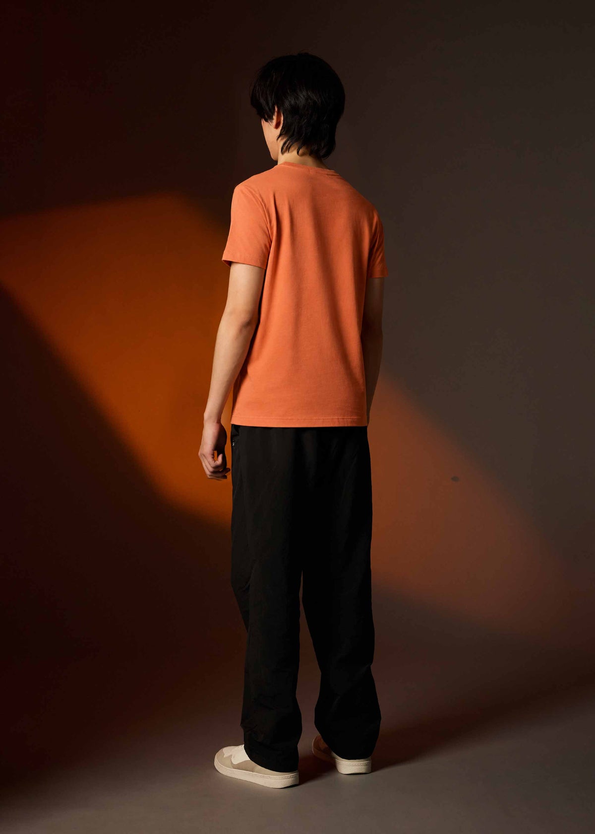 BRANDIED MELON CUSTOM FIT CREW NECK SHORT SLEEVE T-SHIRT WITH GRAPHIC PRINT