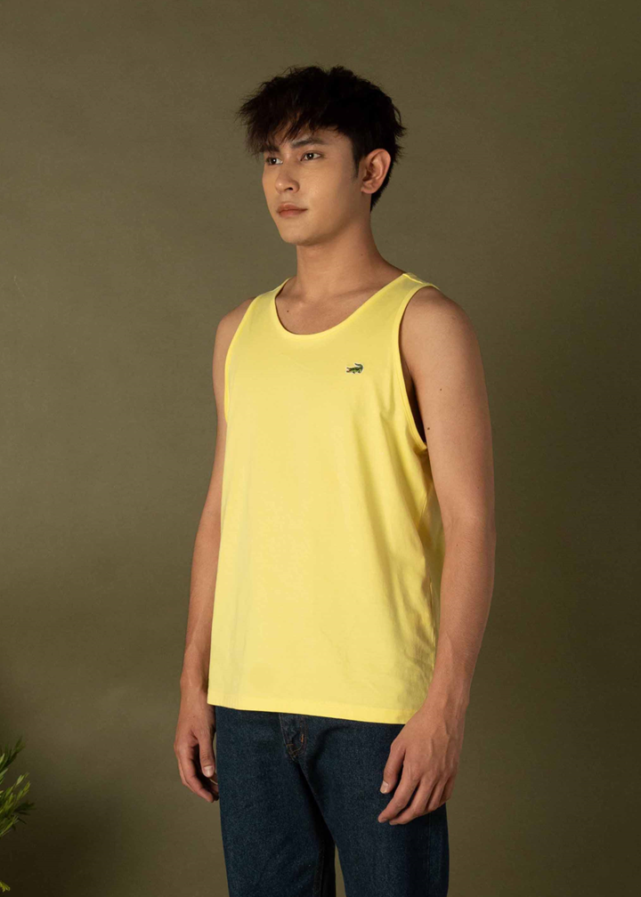 เสื้อกล้ามสีเหลือง Lemon Drop ทรงคัสตอมฟิต