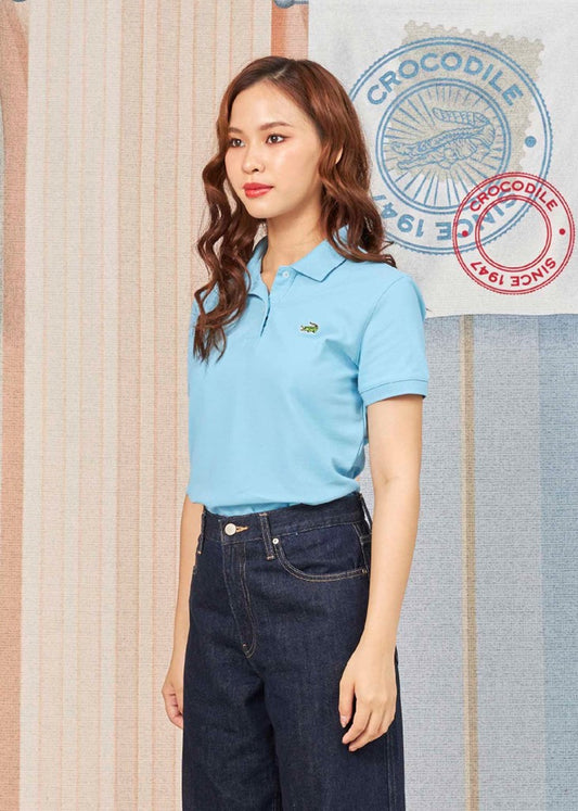 CORNFLOWER BLUE WOMEN TAPERED FIT POLO