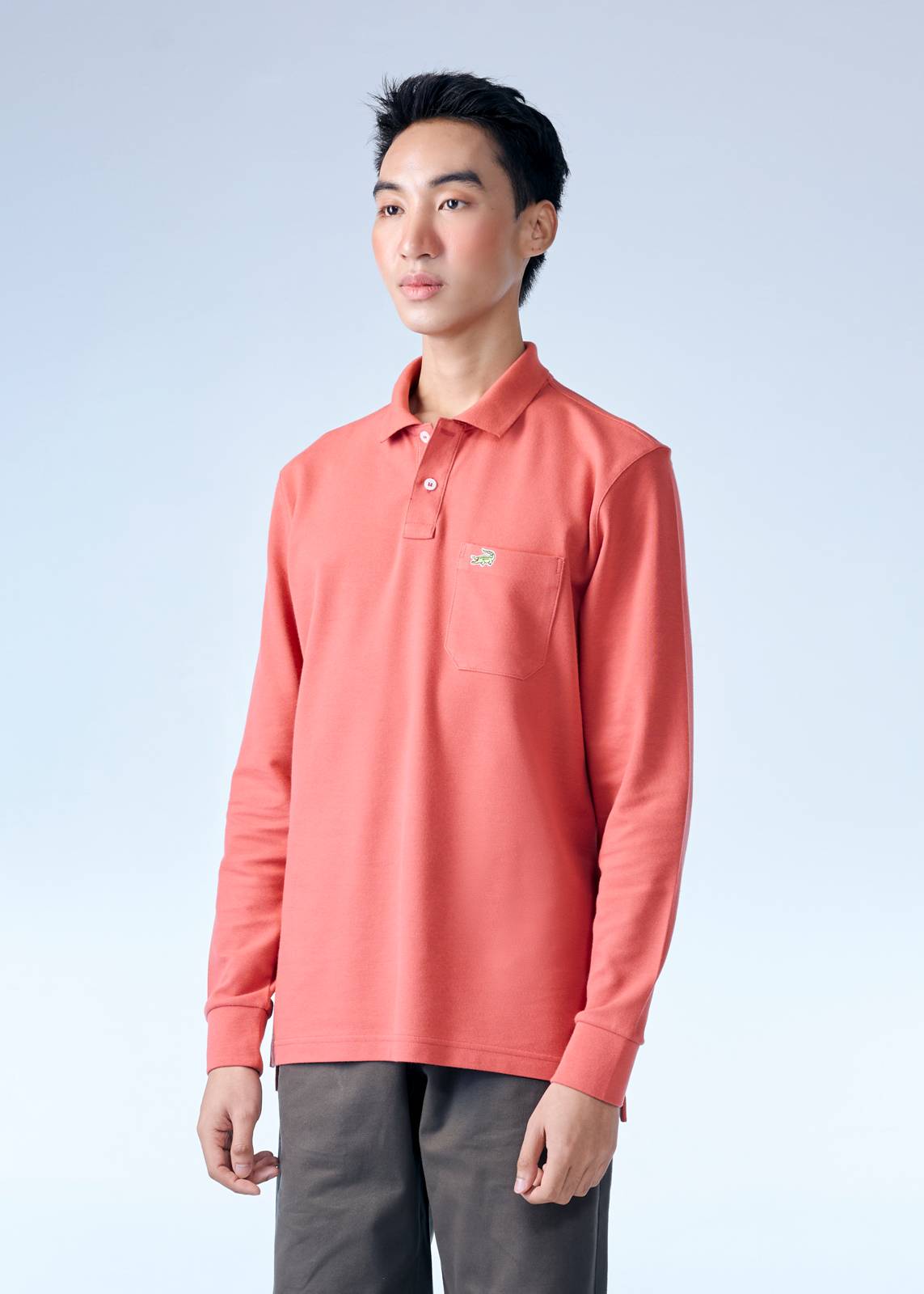 ASTRO DUST RED CUSTOM FIT LONG SLEEVE POLO SHIRT