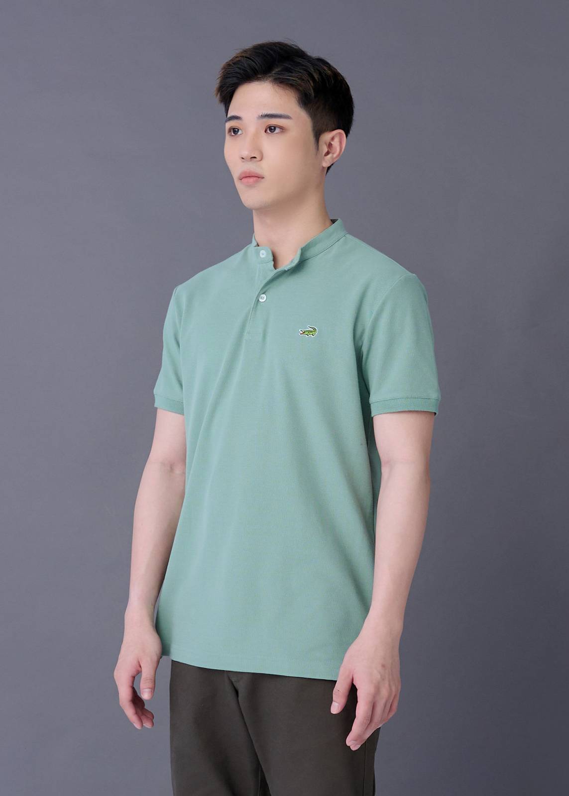 SAGE LEAF GREEN CUSTOM FIT WITH MANDARIN COLLAR
