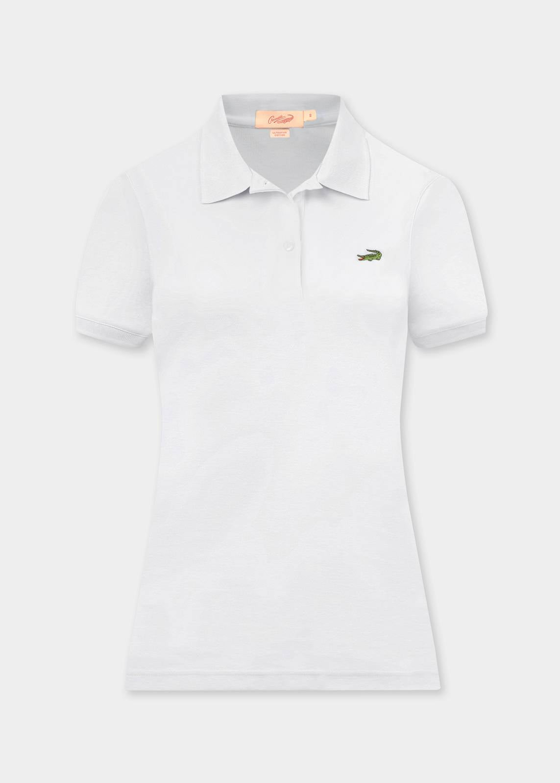 WHITE WOMEN  POLO SHIRT  WITH  EMBROIDERY