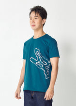 Load image into Gallery viewer, MARINE TEAL GREEN CUSTOM FIT CREW NECK T-SHIRT WITH GRAPHIC PRINT
