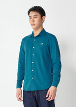 Load image into Gallery viewer, MARINE TEAL GREEN CUSTOM FIT LONG SLEEVE SHIRT
