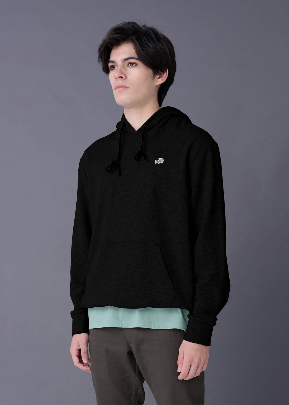 BLACK HOODIE CUSTOM FIT – CROCODILE