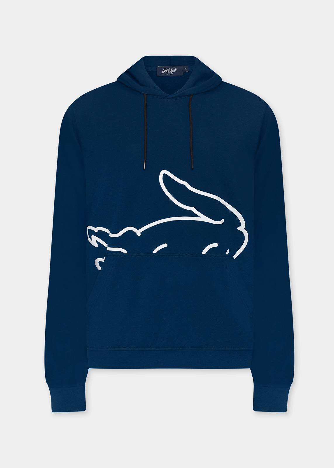 NAVY HOODIE CUSTOM FIT WITH GRAPHIC PRINT