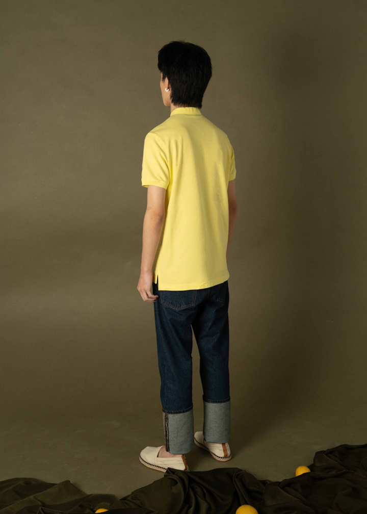 เสื้อโปโลคอจีนสีเหลือง Lemon Drop