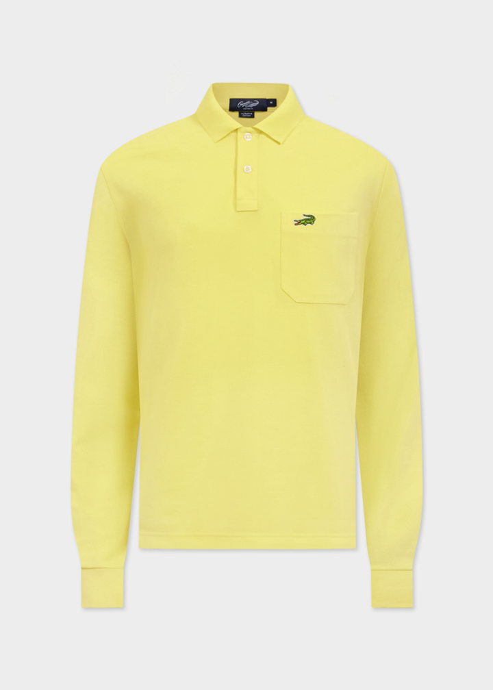 LEMON DROP YELLOW CUSTOM FIT LONG SLEEVE POLO SHIRT