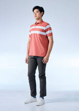 Load image into Gallery viewer, ASTRO DUST RED REGULAR FIT STRIPE POLO SHIRT
