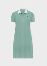 Load image into Gallery viewer, SAGE LEAF GREEN POLO DRESS WITH COLOUR BLOCK
