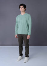Load image into Gallery viewer, SAGE LEAF GREEN CUSTOM FIT CREW NECK LONG SLEEVE T-SHIRT
