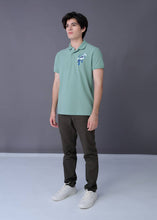 Load image into Gallery viewer, SAGE LEAF GREEN CUSTOM FIT POLO SHIRT WITH EMBROIDERED LOGO
