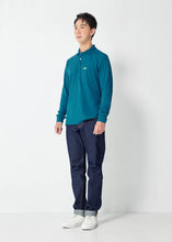 Load image into Gallery viewer, MARINE TEAL GREEN CUSTOM FIT LONG SLEEVE POLO SHIRT
