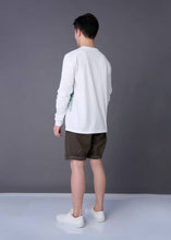 Load image into Gallery viewer, WHITE CUSTOM FIT CREW NECK LONG SLEEVE T-SHIRT WITH GRAPHIC PRINT
