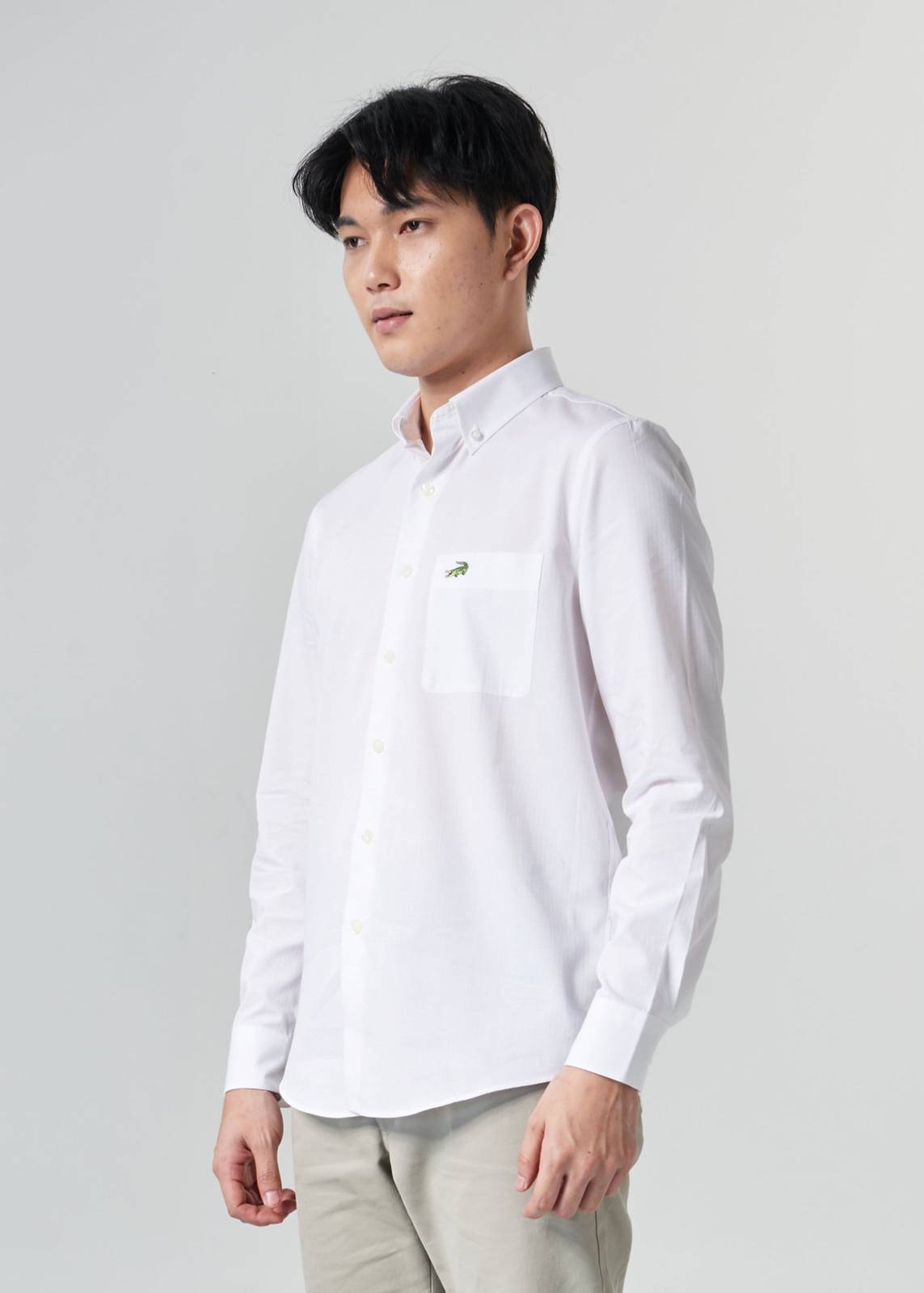 WHITE CUSTOM FIT SHIRT WITH POCKET