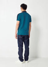 Load image into Gallery viewer, MARINE TEAL GREEN CUSTOM FIT WITH COLOUR BLOCK POLO SHIRT

