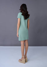 Load image into Gallery viewer, SAGE LEAF GREEN POLO DRESS WITH COLOUR BLOCK
