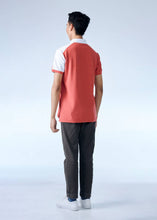 Load image into Gallery viewer, ASTRO DUST RED CUSTOM FIT COLOUR BLOCK POLO SHIRT
