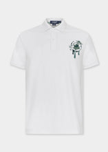 Load image into Gallery viewer, WHITE CUSTOM FIT POLO SHIRT WITH EMBROIDERED LOGO
