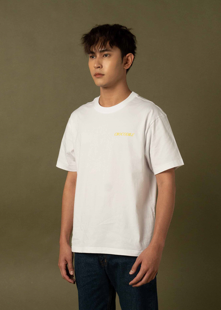 WHITE OVERSIZED FIT CREW NECK SHORT SLEEVE T-SHIRT