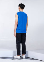 Load image into Gallery viewer, PERFORMANCE BLUE CUSTOM FIT CREW NECK SLEEVELESS T-SHIRT
