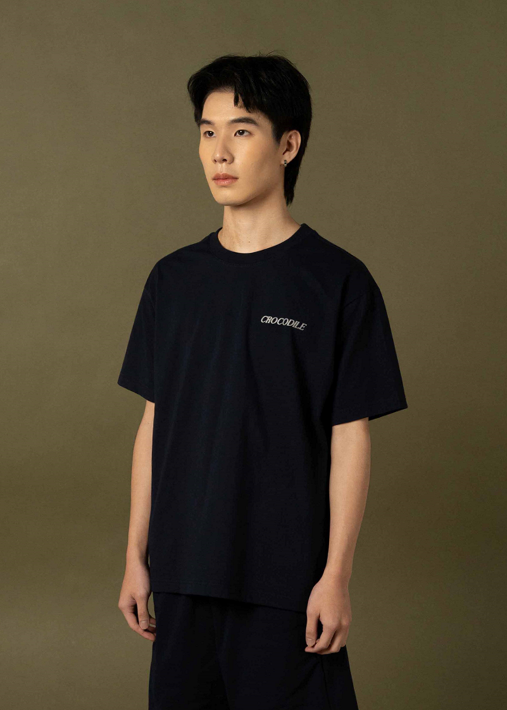 NAVY OVERSIZED FIT CREW NECK SHORT SLEEVE T-SHIRT