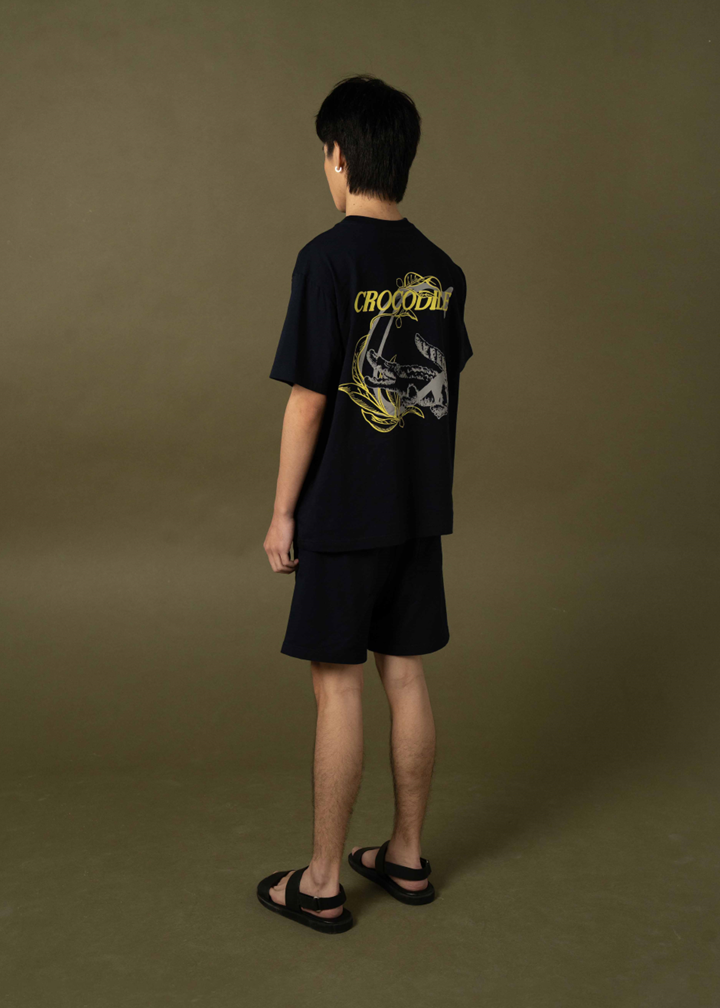 NAVY OVERSIZED FIT CREW NECK SHORT SLEEVE T-SHIRT