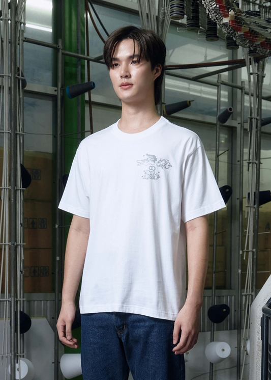 WHITE OVERSIZED FIT CREW NECK SHORT SLEEVE T-SHIRT