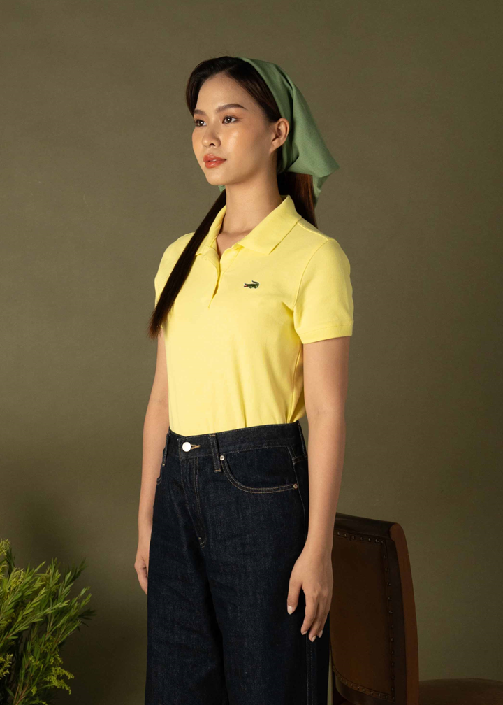 เสื้อโปโลสีเหลือง Lemon Drop ทรงเข้ารูป