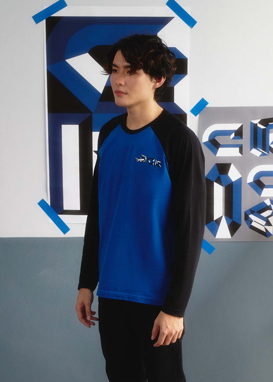 BLUE IOLITE CUSTOM FIT CREW NECK RAGLAND SLEEVE