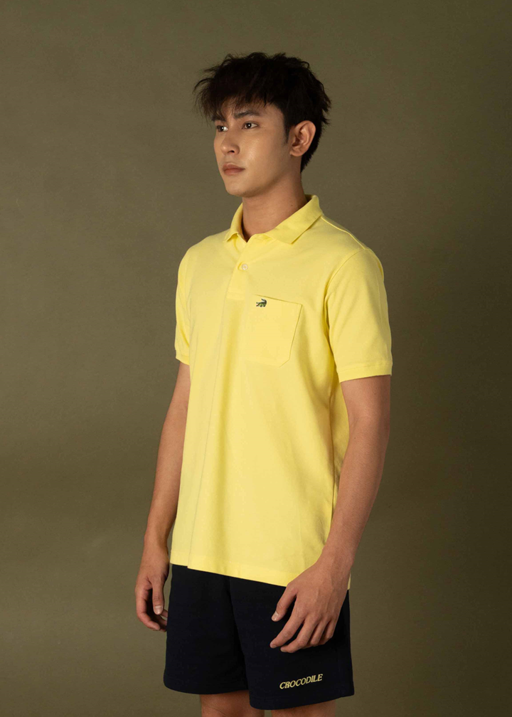 เสื้อโปโลสีเหลือง Lemon Drop ทรงเรกูล่าร์ฟิต