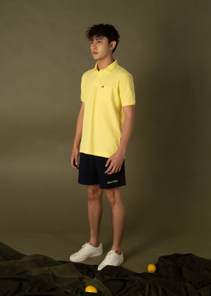 เสื้อโปโลสีเหลือง Lemon Drop ทรงเรกูล่าร์ฟิต