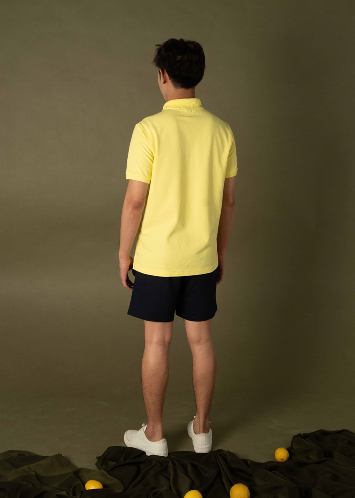 เสื้อโปโลสีเหลือง Lemon Drop ทรงเรกูล่าร์ฟิต