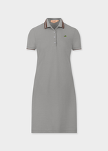 Load image into Gallery viewer, GREY ATHLETIC LENGTH DRESS WITH NUTSHELL BROWN STRIPE COLLAR
