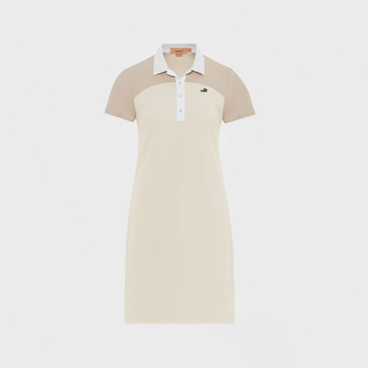BEIGE COLOUR BLOCK ATHLETIC LENGTH DRESS