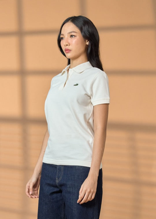 UNBLEACHED COTTON WOMEN TAPERED FIT POLO