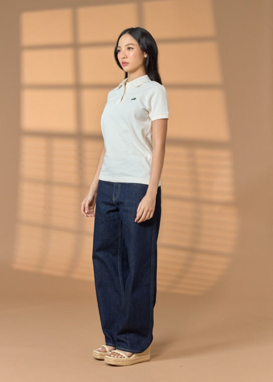 UNBLEACHED COTTON WOMEN TAPERED FIT POLO