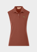 Load image into Gallery viewer, NUTSHELL BROWN WOMEN TAPERED FIT SLEEVELESS POLO

