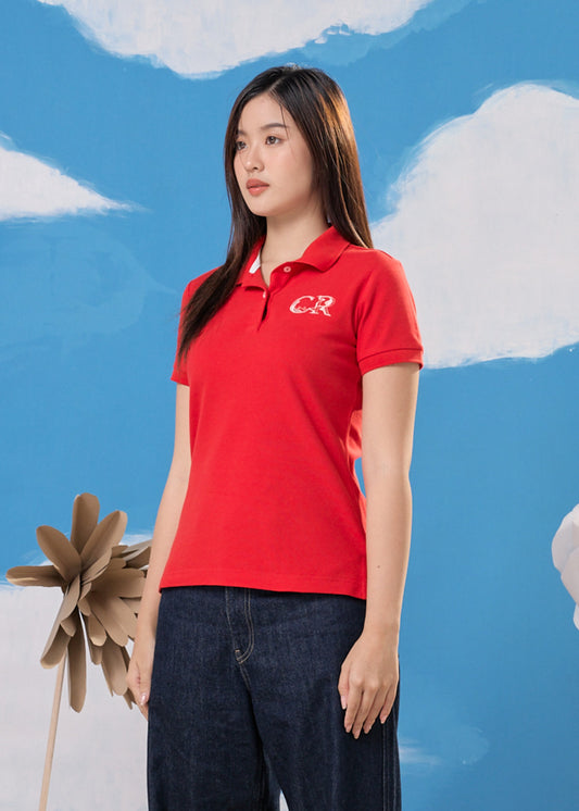 CHERRY TOMATO WOMEN TAPERED FIT POLO WITH EMBROIDERY