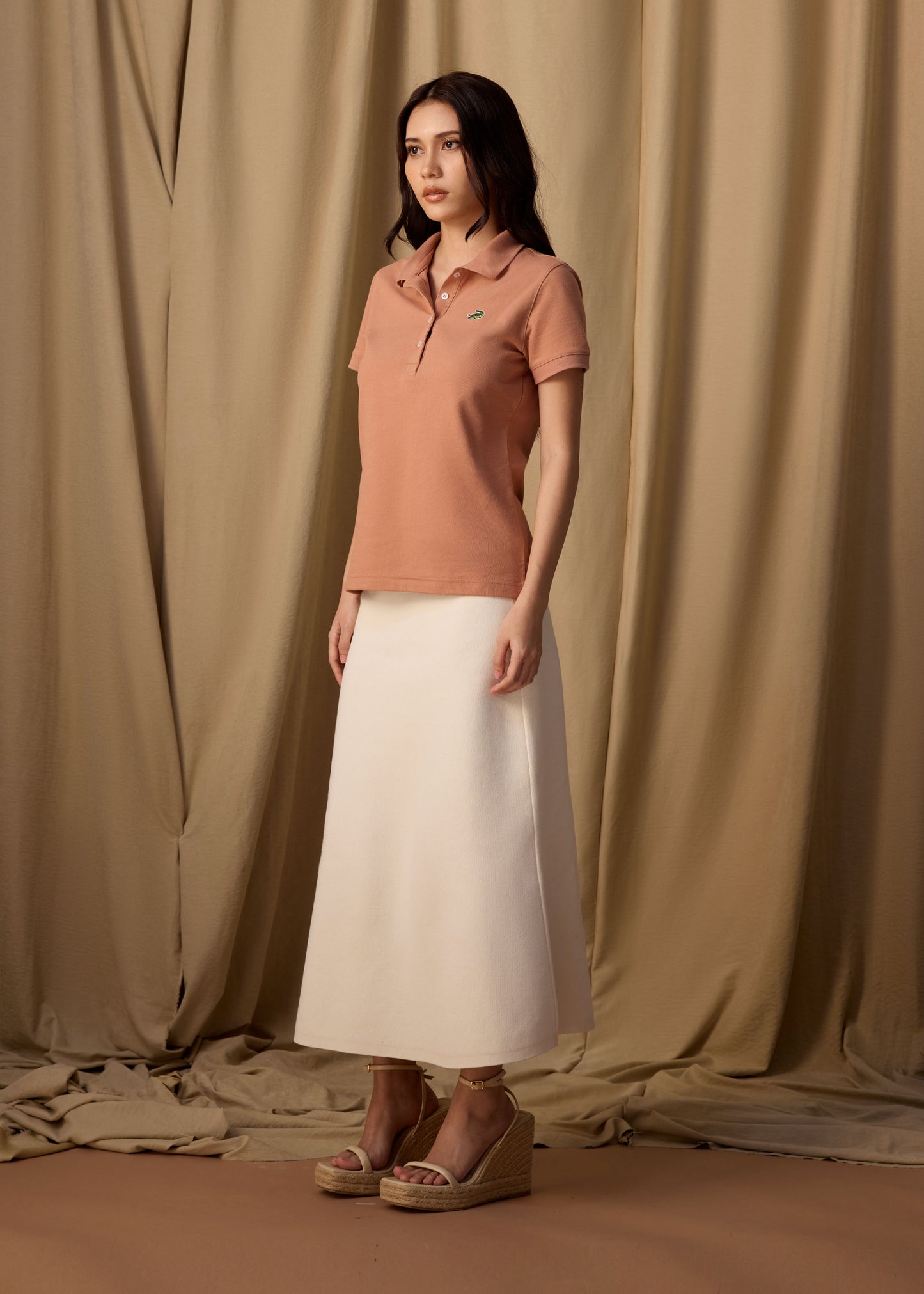 เสื้อโปโลสีนำ้ตาลมอคค่ามูสทรงเข้ารูป