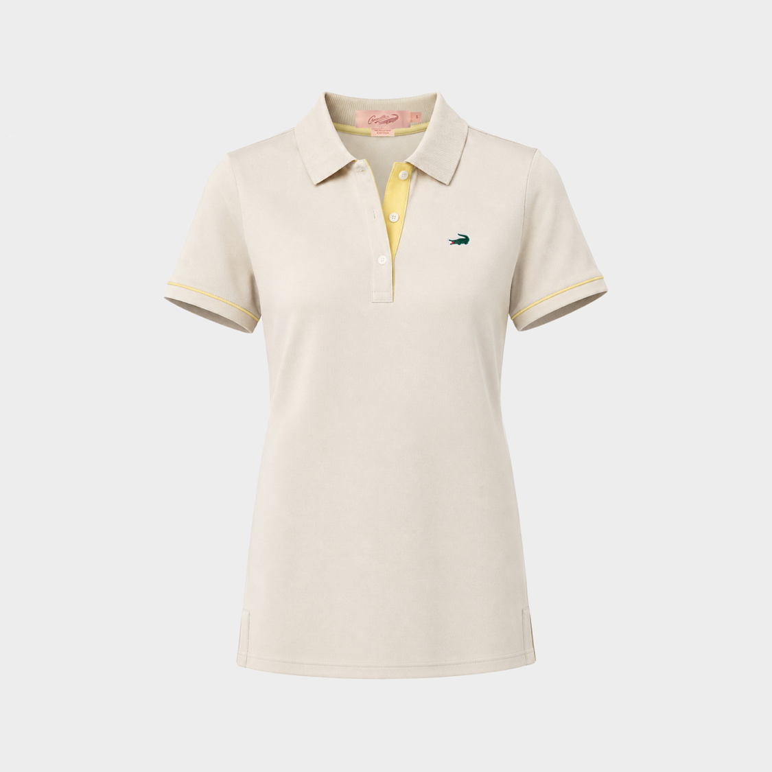 BEIGE WOMEN TAPERED FIT POLO SHIRT